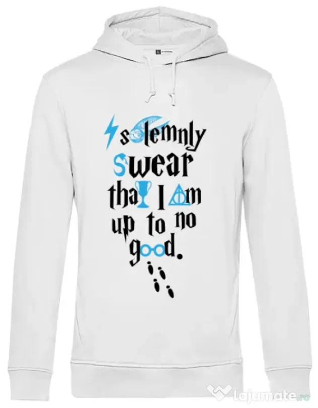 Hoodie barbat cu gluga Up to no good Alb