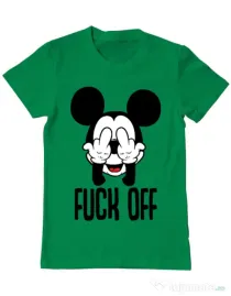 Tricou ADLER barbat Fuck off Verde mediu