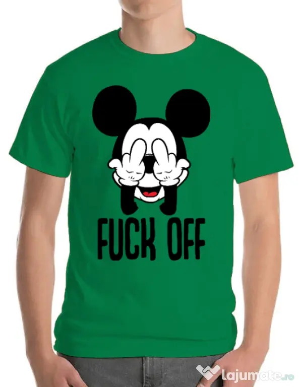 Tricou ADLER barbat Fuck off Verde mediu