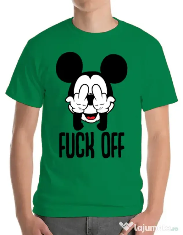 Tricou ADLER barbat Fuck off Verde mediu