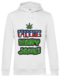 Hoodie barbat cu gluga Free Mary Jane Alb