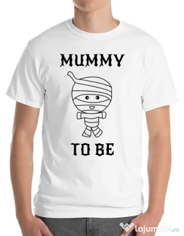 Tricou ADLER barbat Mummy to be boy Alb