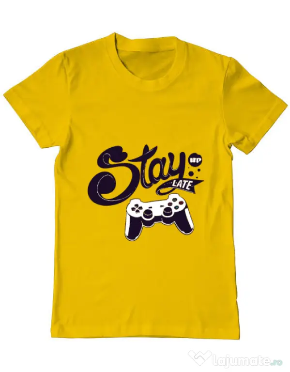 Tricou ADLER barbat Stay up late Galben