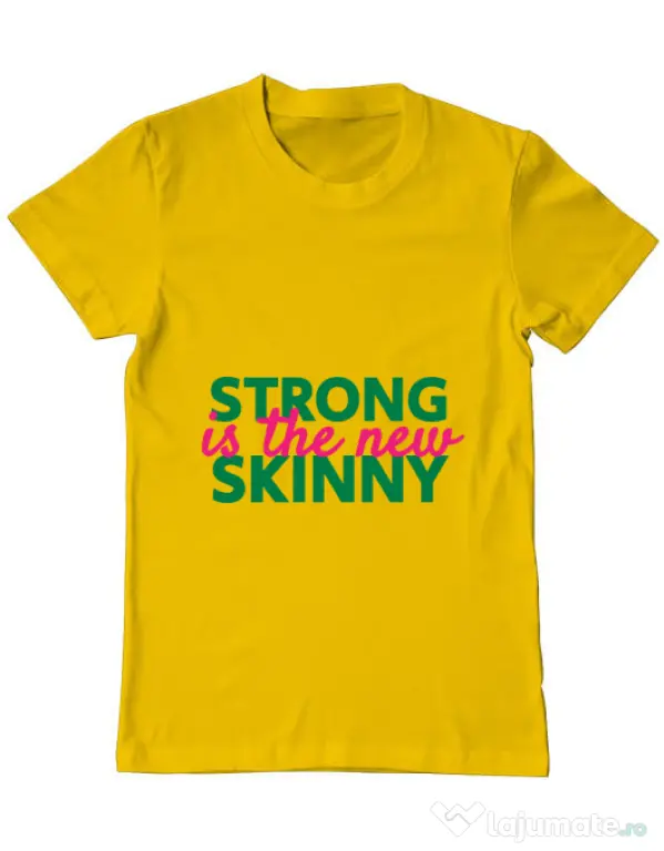 Tricou ADLER barbat Strong is the new skinny Galben