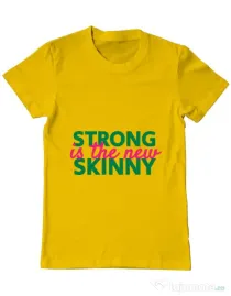 Tricou ADLER barbat Strong is the new skinny Galben