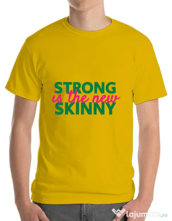 Tricou ADLER barbat Strong is the new skinny Galben