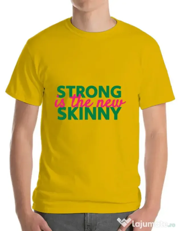 Tricou ADLER barbat Strong is the new skinny Galben