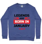 Bluza ADLER barbat Legends are born in January Albastru melanj