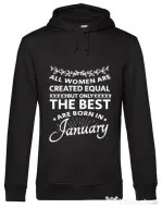 Hoodie barbat cu gluga The best women are born in January Negru