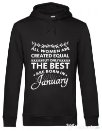Hoodie barbat cu gluga The best women are born in January Negru