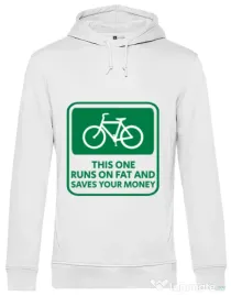 Hoodie barbat cu gluga Bicycle Alb
