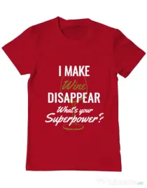 Tricou ADLER barbat I make wine disappear Rosu