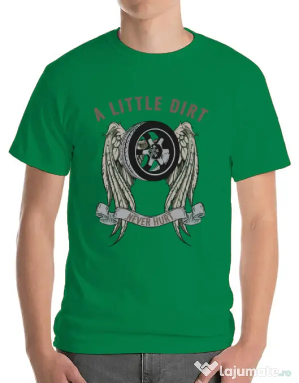 Tricou ADLER barbat A little dirt Verde mediu