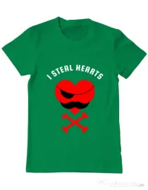 Tricou ADLER barbat I steal hearts Verde mediu