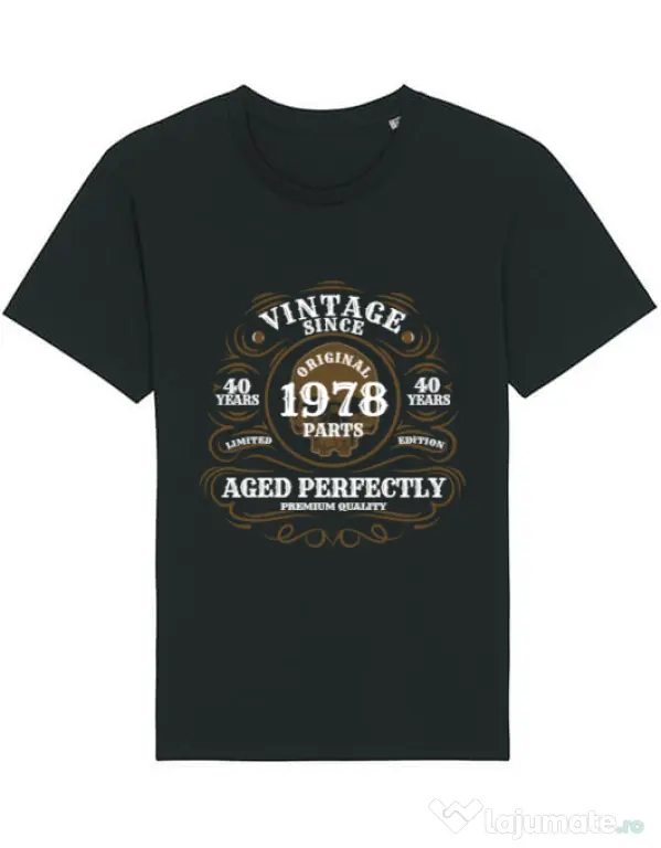 Tricou STANLEY STELLA barbat Vintage since Negru