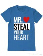 Tricou ADLER barbat Mr. steal your heart Albastru azuriu