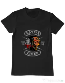Tricou ADLER barbat Native chief Negru