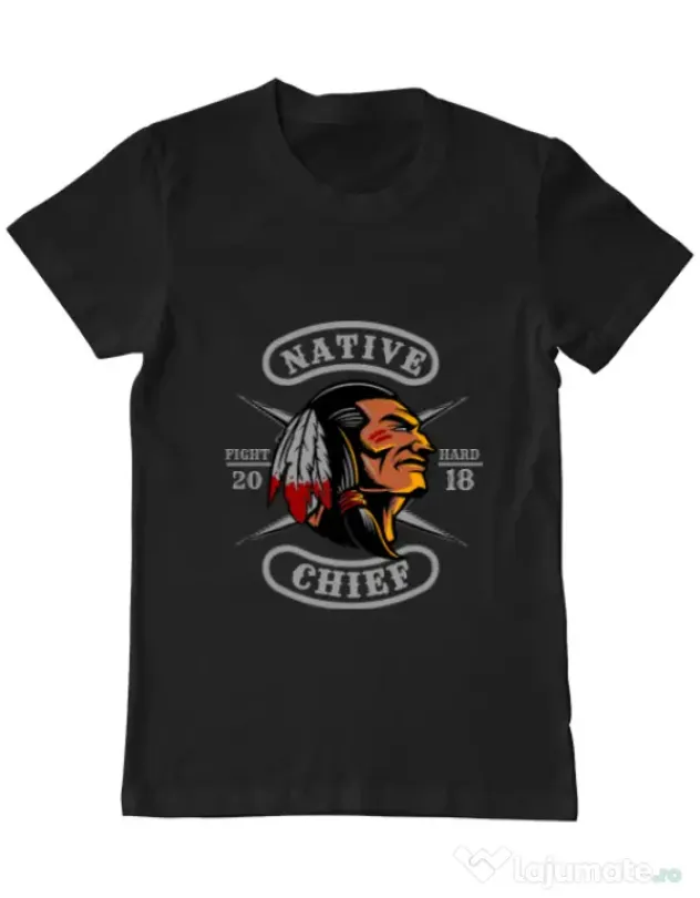 Tricou ADLER barbat Native chief Negru
