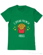 Tricou ADLER barbat I speak french Verde mediu