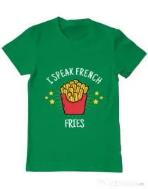 Tricou ADLER barbat I speak french Verde mediu