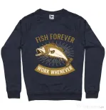 Bluza ADLER barbat Fish forever Denim inchis