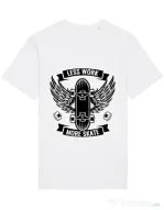 Tricou STANLEY STELLA barbat Less work more skate Alb