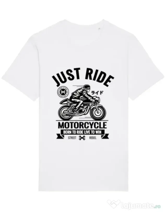 Tricou STANLEY STELLA barbat Just ride Alb