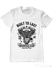 Tricou ADLER barbat Built to last Alb