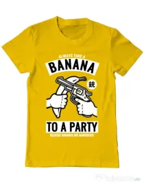 Tricou ADLER barbat Banana Party Galben