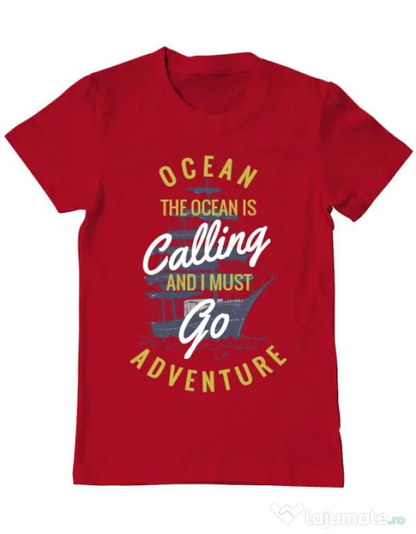 Tricou ADLER barbat Ocean adventure Rosu