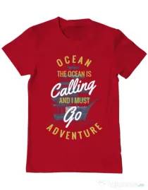 Tricou ADLER barbat Ocean adventure Rosu