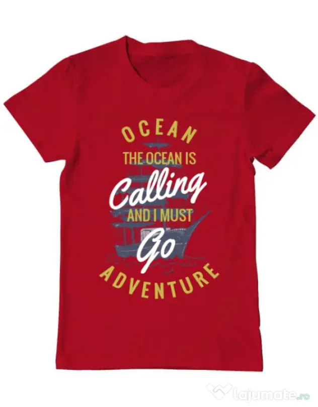 Tricou ADLER barbat Ocean adventure Rosu