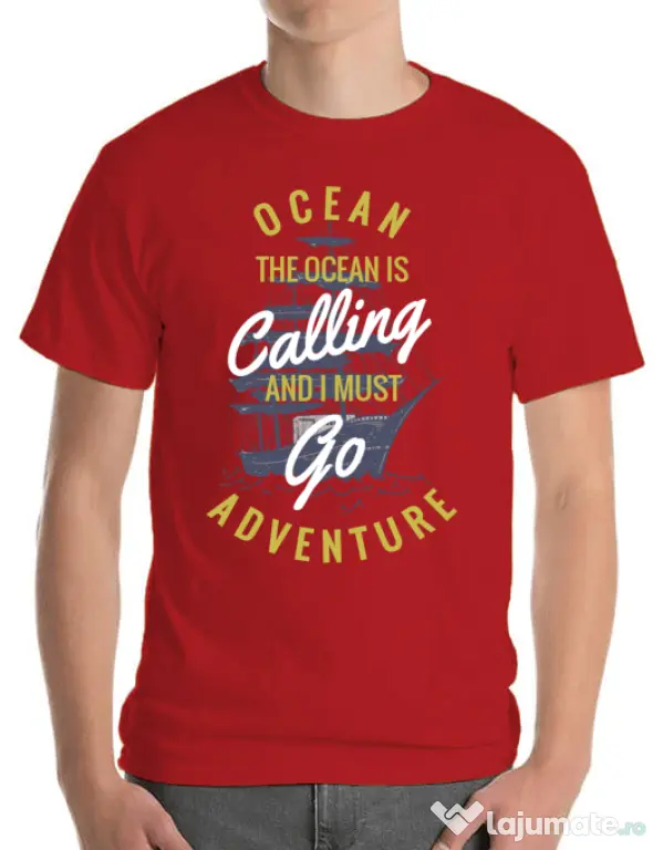 Tricou ADLER barbat Ocean adventure Rosu
