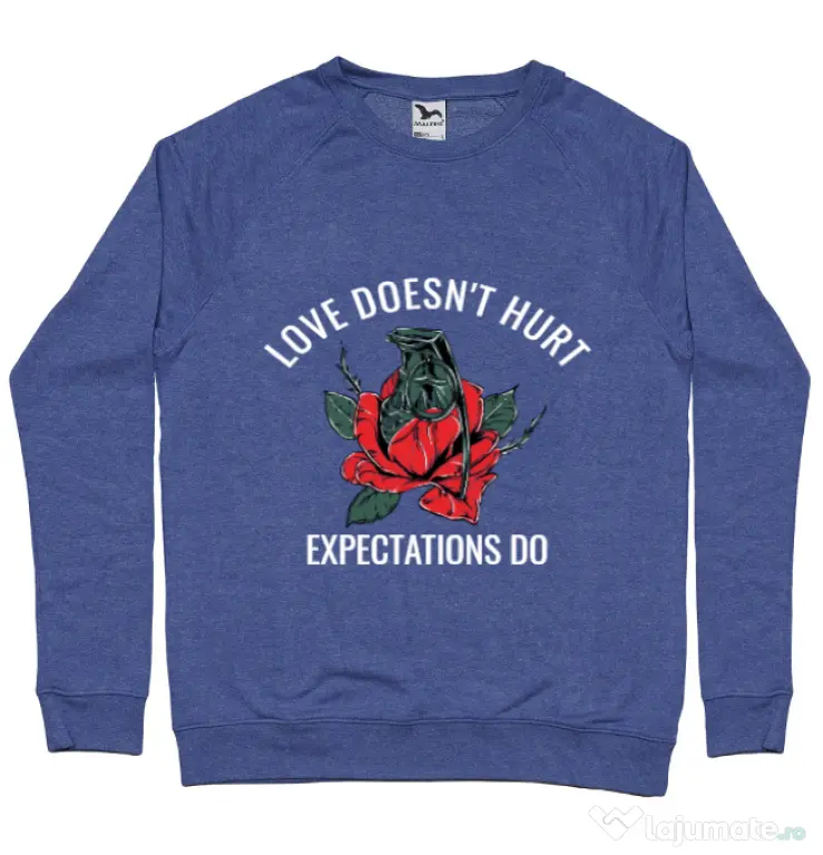 Bluza ADLER barbat Love doesn’t hurt Albastru melanj