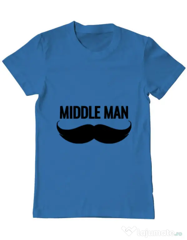 Tricou ADLER barbat Middle man Albastru azuriu