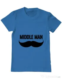 Tricou ADLER barbat Middle man Albastru azuriu