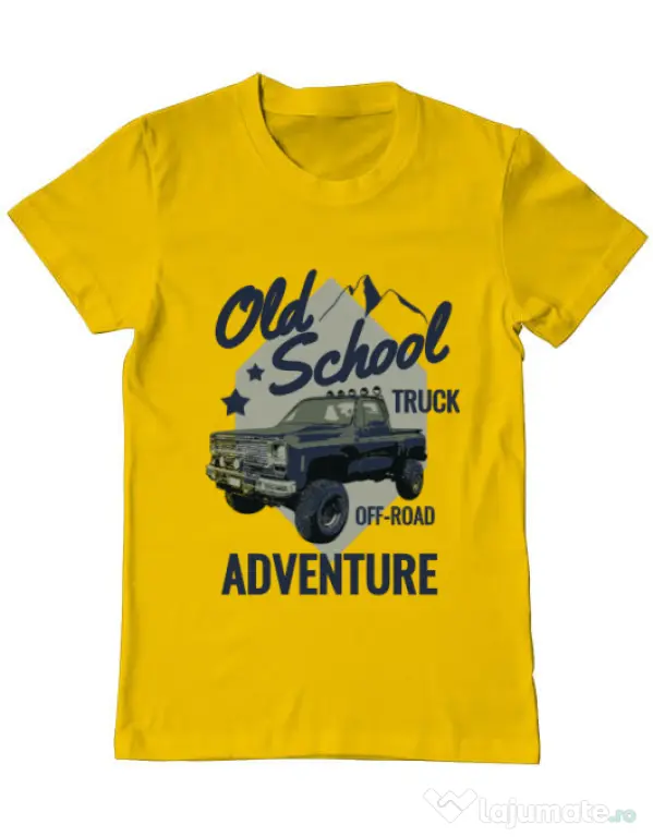 Tricou ADLER barbat Off-road truck Galben
