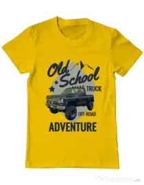 Tricou ADLER barbat Off-road truck Galben