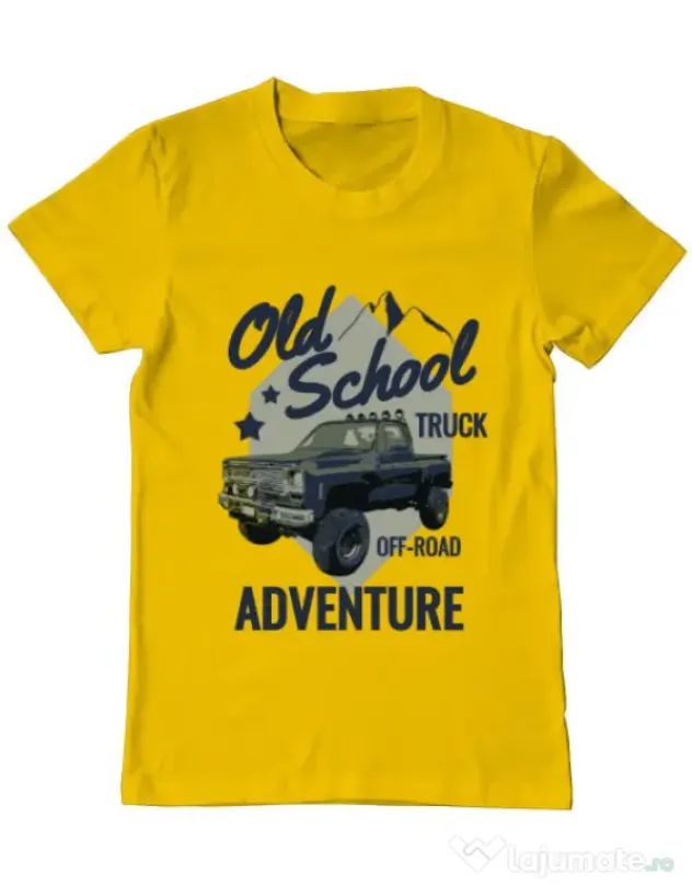 Tricou ADLER barbat Off-road truck Galben