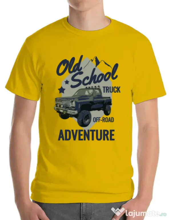 Tricou ADLER barbat Off-road truck Galben