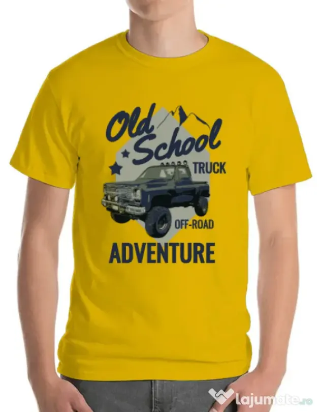 Tricou ADLER barbat Off-road truck Galben