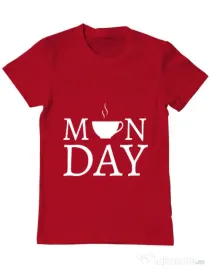 Tricou ADLER barbat Monday coffee Rosu