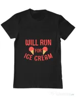 Tricou ADLER barbat Running for ice cream Negru