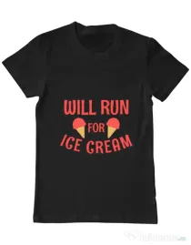 Tricou ADLER barbat Running for ice cream Negru