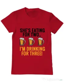 Tricou ADLER barbat Drinking for three Rosu