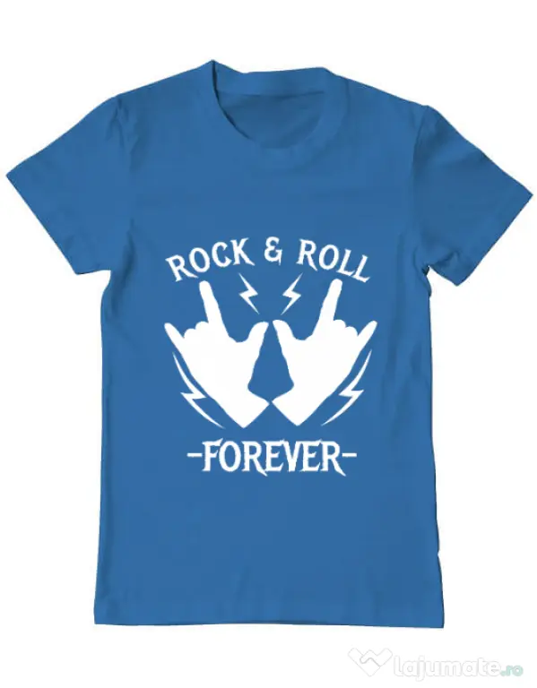 Tricou ADLER barbat Rock and roll Albastru azuriu