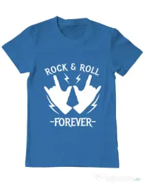 Tricou ADLER barbat Rock and roll Albastru azuriu