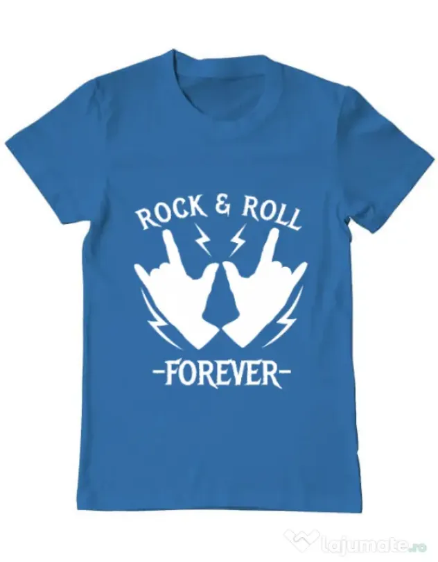 Tricou ADLER barbat Rock and roll Albastru azuriu