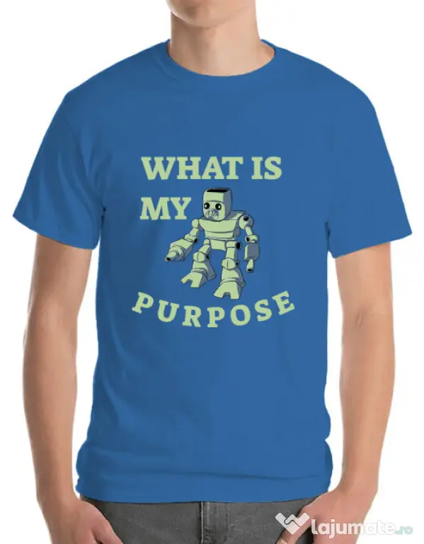 Tricou ADLER barbat What is my purpose Albastru azuriu