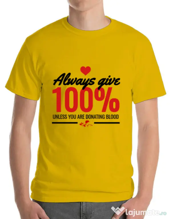Tricou ADLER barbat Always give Galben